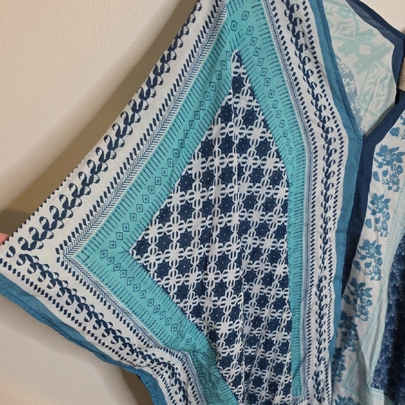 Chico's Blue and Aqua Patterned Tunic - Picture 4 of 5